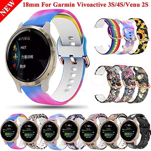 Band de ceas inteligent de 18 mm pentru Garmin Venu 2S/Vivoactive 3S 4S Silicon Silicon Banda de încheiere Accesorii pentru