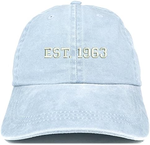 Magazin de îmbrăcăminte la modă EST 1963 Brodered - 60th Birthday Pigment Pigment Dyed Cap spălat