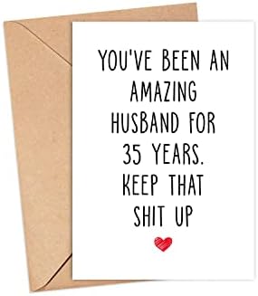 Cartea aniversară de 35 de ani pentru soț - 35 de ani de aniversare pentru el - 35 de ani card căsătorit - amuzant 35 de ani