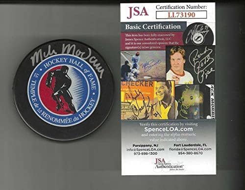 Mike Modano a semnat Hockey Hall of Fame Puck JSA COA Dallas Stele Red Wings Nord-autografe NHL Pucks