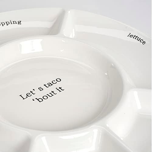 Tava de topping taco servappetit - diametru de 14,5 inci - ceramică - alb