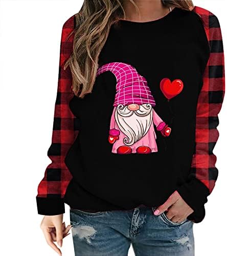 Panouri de Ziua Îndrăgostiților pentru femei Gnomi drăguți topuri pulovere iubesc cămăși imprimate cu inimă tricouri grafice