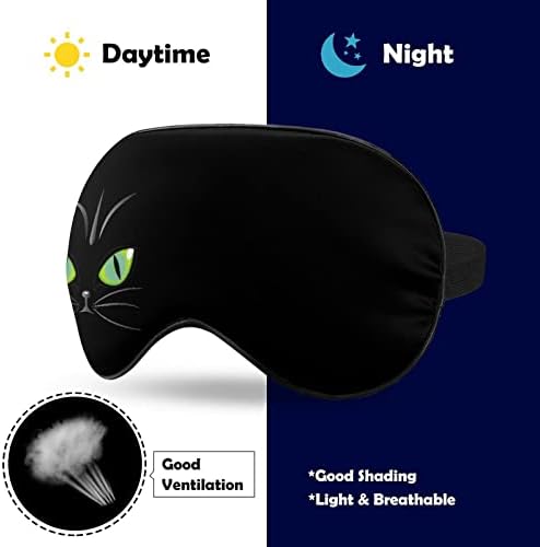 Green Cat Eyes Dormits Blindfold Mask Shade Shade Ochi Copertă de noapte amuzantă cu curea reglabilă pentru femei bărbați