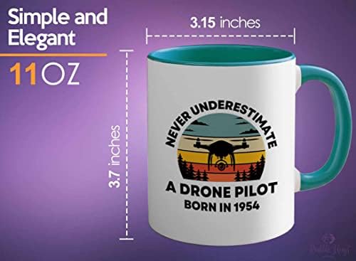 Bubble Hugs 1954 Birthday 2tone Green Mug 11oz, drone pilot născut în 1954 - Drone Pilots Aviation RC Quadcopter Operator Companie