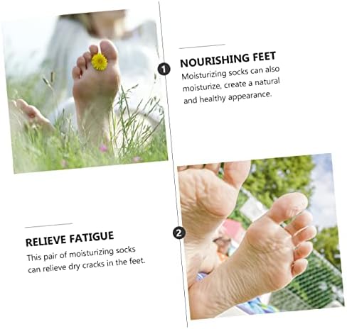 Healifty 5 Perechi Șosete Hidratante Loțiune Pentru Picioare Protecție Pentru Călcâi Din Silicon Protecție Pentru Călcâi Șosete