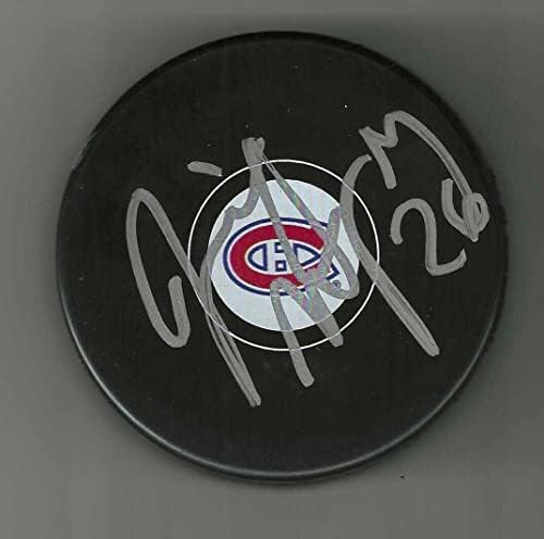 Jim Montgomery a semnat cu Montreal Canadiens puck-autografe NHL pucks