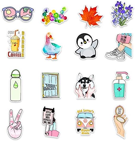 Barisc Laptop Stickers în stilul Ins, 50 pcs colorate VSCO Decaluri drăguțe pentru copii adolescenți fete Femei Decorând sticla