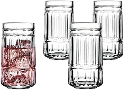Cupa de sticlă de băuturi highball Wooster de Godinger - set de patru