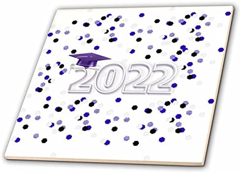 Imaginea 3dRose a capacului de absolvire și Diploma pe 2022, Confetti, Violet-gresie