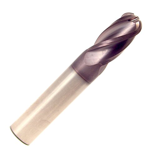 Drill America CBD 3.00 mm carbură End Mill 4 flaut 12.00 mm flaut lungime 38.00 mm Lungime totală TiAlN Single end Ball