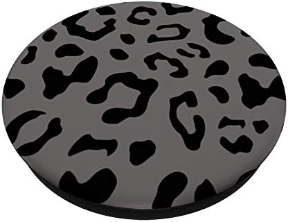 Black Leopard Cheetah Popsockets Grey Grey Swappable Popgrip
