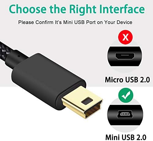 SCOVEE Mini cablu USB împletit, 3-Pack 3FT USB 2.0 Tip A la cablu Mini B Cablu de încărcare pentru GoPro HERO4,Hero 3,controler