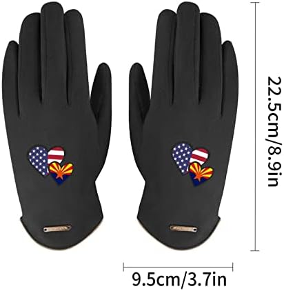 Centralizare inimile american Arizona State Flag Suede cald mănuși iarna moda manusa moale Gradina mănuși pentru femei
