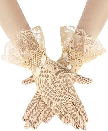 Mănuși de dantelă Doamnelor mănuși elegante din dantelă scurtă mănuși pentru petreceri de ceai pentru femei cină de nuntă petreceri