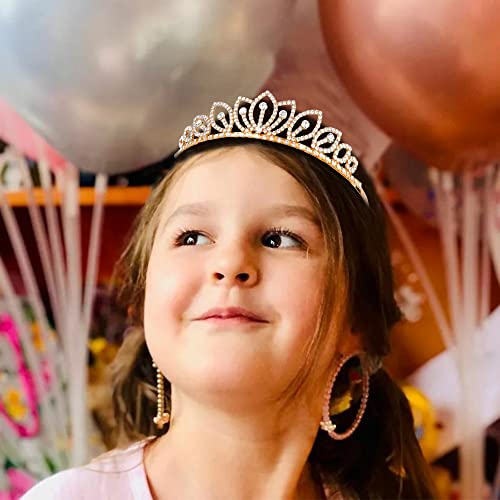 TOBATOBA Princess Tiara pentru fete, a crescut de aur diademe și coroane pentru femei, a crescut de aur coroana pentru copii