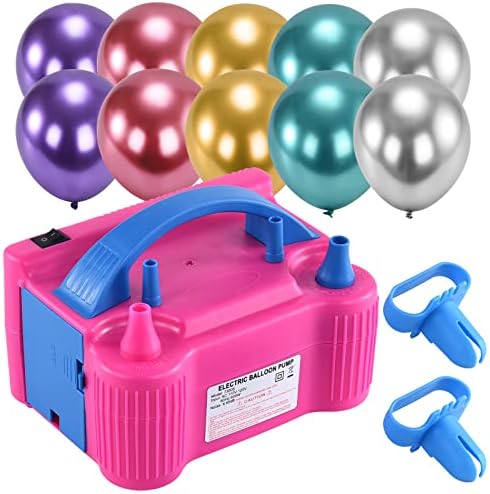 Pompa de baloane electrice portabile cu două duze de mare putere pentru petrecerea de ziua de gonflare inclus