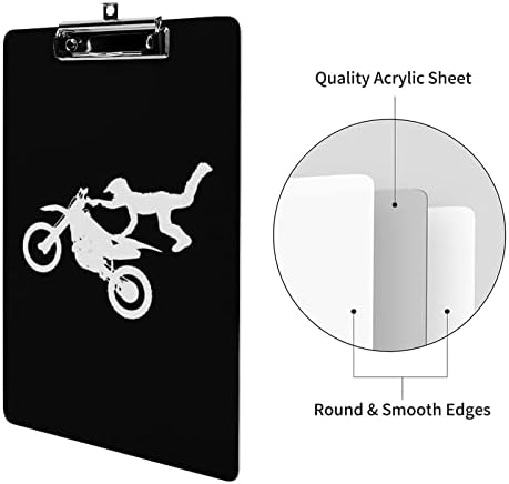 Biciclete Motocross biciclete acrilice Clipboards cu metal Clip 12.5 x 8.5 Inch drăguț Clip placi pentru birou Clasă Eveniment