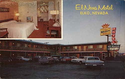 El Neva Motel Elko, Nevada NV original carte poștală de epocă 1967