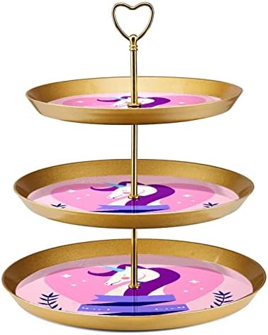 Tort Stand, Desert Tabel Display Set, Fructe Desert Display Placa, Abstract Unicorn Flamingo Animal Albastru Model