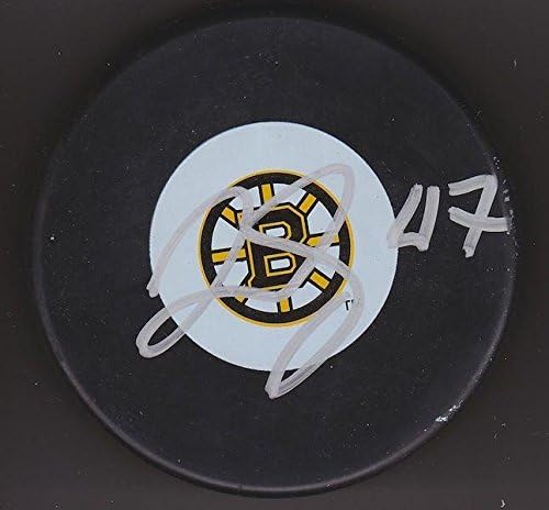 RICH PEVERLEY a semnat cu BOSTON BRUINS 2011 CUP PUCK cu COA 3 autografe NHL Pucks