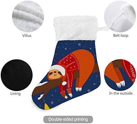 Alaza Craciun Stoci de Crăciun Crăciun drăguț Sloth Clasic Clasic decorațiuni personalizate pentru ciorapi mici pentru familii