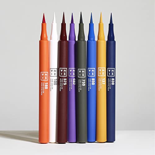 3ina the Color Pen Eyeliner 188 - Ultra Fine Tip 14h Orange Longwear liquid Liner-culori vibrante, mat, rezistent la pete, Machiaj pentru ochi rezistent la fulgi-fără cruzime , fără parabeni, cosmetice vegane-portocaliu