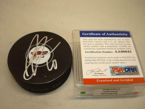 Anthony Duclair a semnat pucul de hochei Arizona Coyotes autografat PSA / DNA COA 1A-pucuri NHL autografate