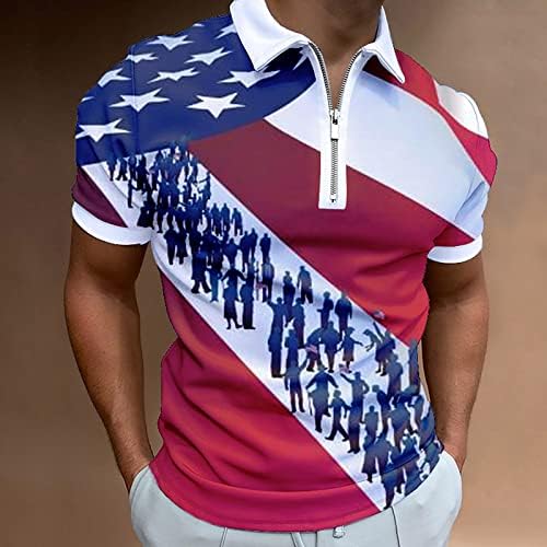 Tricouri polo de pavilion american pentru bărbați 4 iulie tricouri patriotice de vară vară cu mânecă scurtă casual vintage