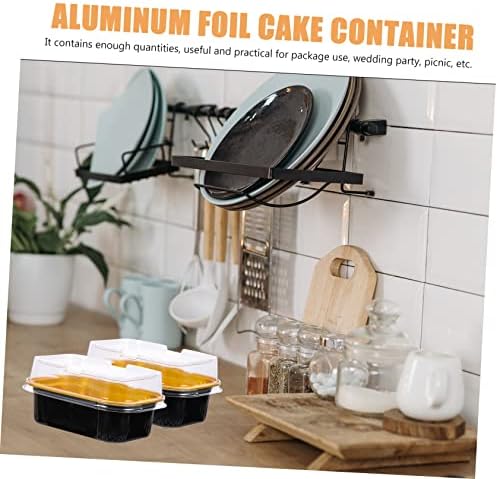 BESTonZON 100 buc aluminiu Folie tort cutie tort containere tort cu capace Container cu capac Bbq Accesorii fructe Container