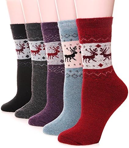Ebmore Womens Wool Socks TERMAL TERMAL Cizme de iarnă Cizme de iarnă cald Cerbuțe confortabile Echipaj confortabil Socks pentru