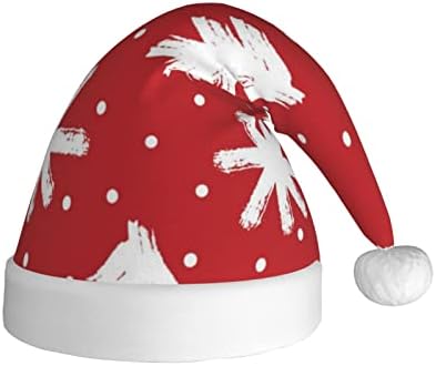 Copaci Repetate Și Fulgi De Zăpadă Pictate Cu Perie Aspră. Pălărie De Crăciun, Pluș Xmas Santa Claus Pălărie Pentru Femei Bărbați,