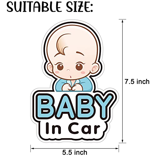 2 PC -uri Baby în autocolante auto Semn și decalare pentru fată, autocolant auto pentru bebeluși, placă de notificare a autocolantului