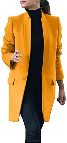 Femei cu mânecă moale cu mânecă lungă deschisă cardigan frontal geacă cu buton solid cu haină lungă haina chambray femei