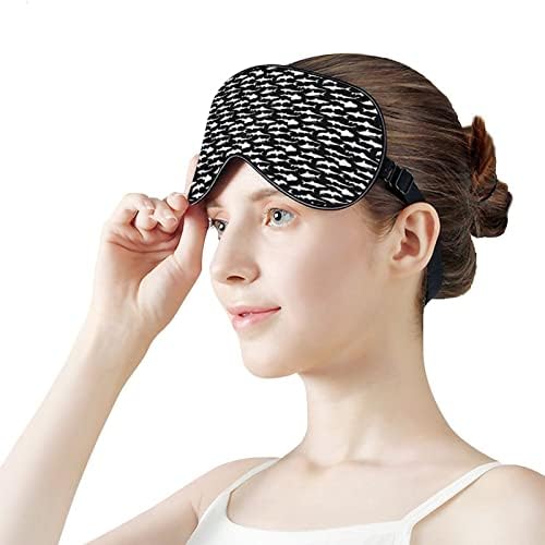 Black Navy Shark Sleeping Blindfold Mask Cute Shade Shade Cover cu curea reglabilă pentru femei pentru bărbați noapte
