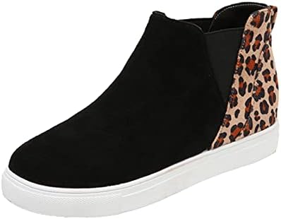 Pantofi pentru femei Flats agrement femei patru anotimpuri turma Leopard imprimare Non alunecare plat rotund Toe Respirabil
