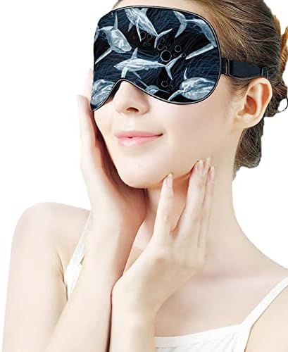 Rechin Ocean Sleeping Blindfold Mask Shade Shade Ochi Cute Capac de noapte amuzant cu curea reglabilă pentru femei pentru bărbați