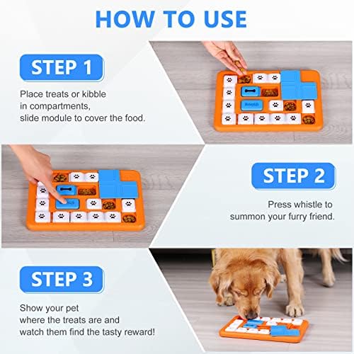 Mateeylife Câine Puzzle Puzzle pentru câini inteligenți, Puzzle interactiv pentru câini pentru rase mari mici, jucării de îmbogățire