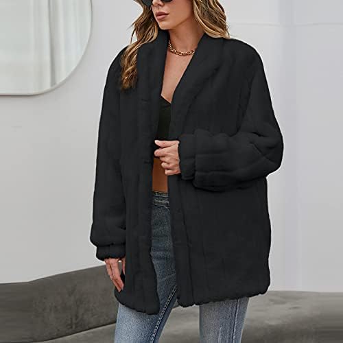 Jacheta cu mânecă lungă cu mânecă de iarnă iarna elegantă geacă solidă caldă buton pufoasă confortabilă cardigan confortabil