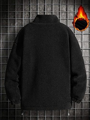 Jachete Qyique pentru bărbați - bărbați 1pc literă grafică cu fermoar cu căptușeală termică căptușită termică
