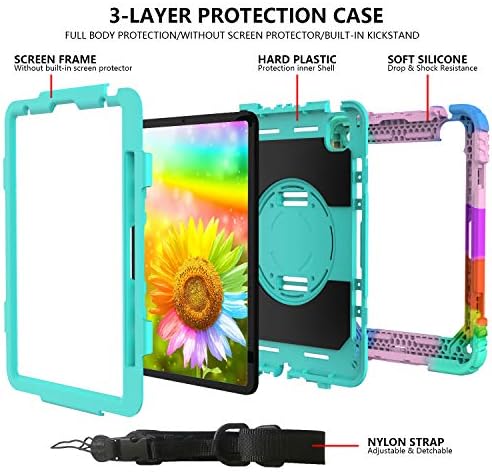 Fanssong iPad Air 4 Rugged Case 10.9 inch 2020 Cover de genrare a IPAD Air de protecție cu corp complet cu întregul corp cu