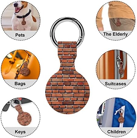 Carcasă de protecție pentru perete din cărămidă roșie compatibilă pentru Airtag Anti-Lost Locator Holder pentru portofel guler pentru bagaje pisică câine animale de companie