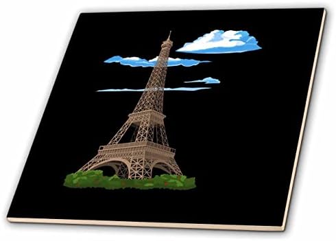 3drose Turnul Eiffel din Paris Franța design excelent pentru suveniruri. - Gresie
