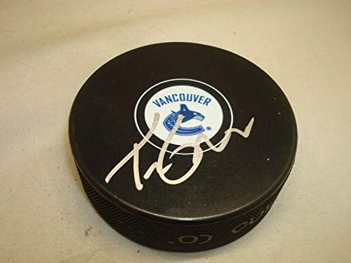 Travis Green a semnat Vancouver Canucks Hockey Puck autografat 1B-autografat NHL Pucks