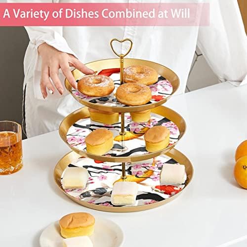 Tort standuri Set de 3, Koi pește și cireșe model piedestal afișare masă desert Cupcake Stand pentru nunta baby shower Celebration