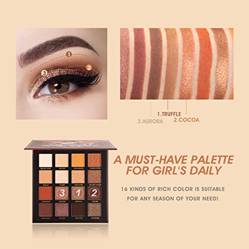IMAGIC 16 culori Eyeshadow Palette Pro Makeup Matte Shimmer Farduri de ochi foarte pigmentate de lungă durată Impermeabil Make