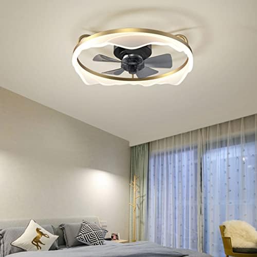 CUTYZ CHANDELIERI, 50cm ventilatoare de tavan cu lumini și copii silențioși la distanță 3 viteze Gold Ventilator LED LEDMABIL