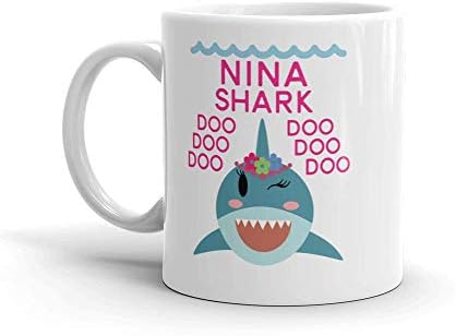 & 34;Shark Nina& 34; cană de cafea ceramică / ceașcă-ziua de naștere Ziua Mamei Crăciun pentru Mama Mama Bunica