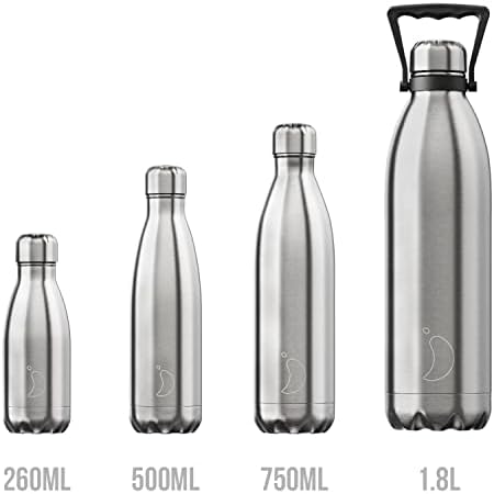 Sticlele lui Chilly | Proiecte de scurgere, fără transpirație | Oțel inoxidabil fără BPA | Sticlă de apă reutilizabilă | Izolat