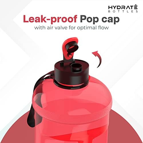Hydrat XL Jug 43 Oz Sticle de apă - BPA Free, Flip Cap, Ideal pentru sală, sticlă sport mare, ulcior cu apă materială puternică