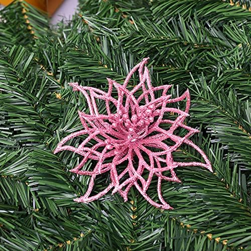 XIOS Decorația de Crăciun 2022 Christmas Onion Floare roz scobit cu flori de Crăciun Coroană de Crăciun Coroană Vine Decorare Scenă rochie pentru femei